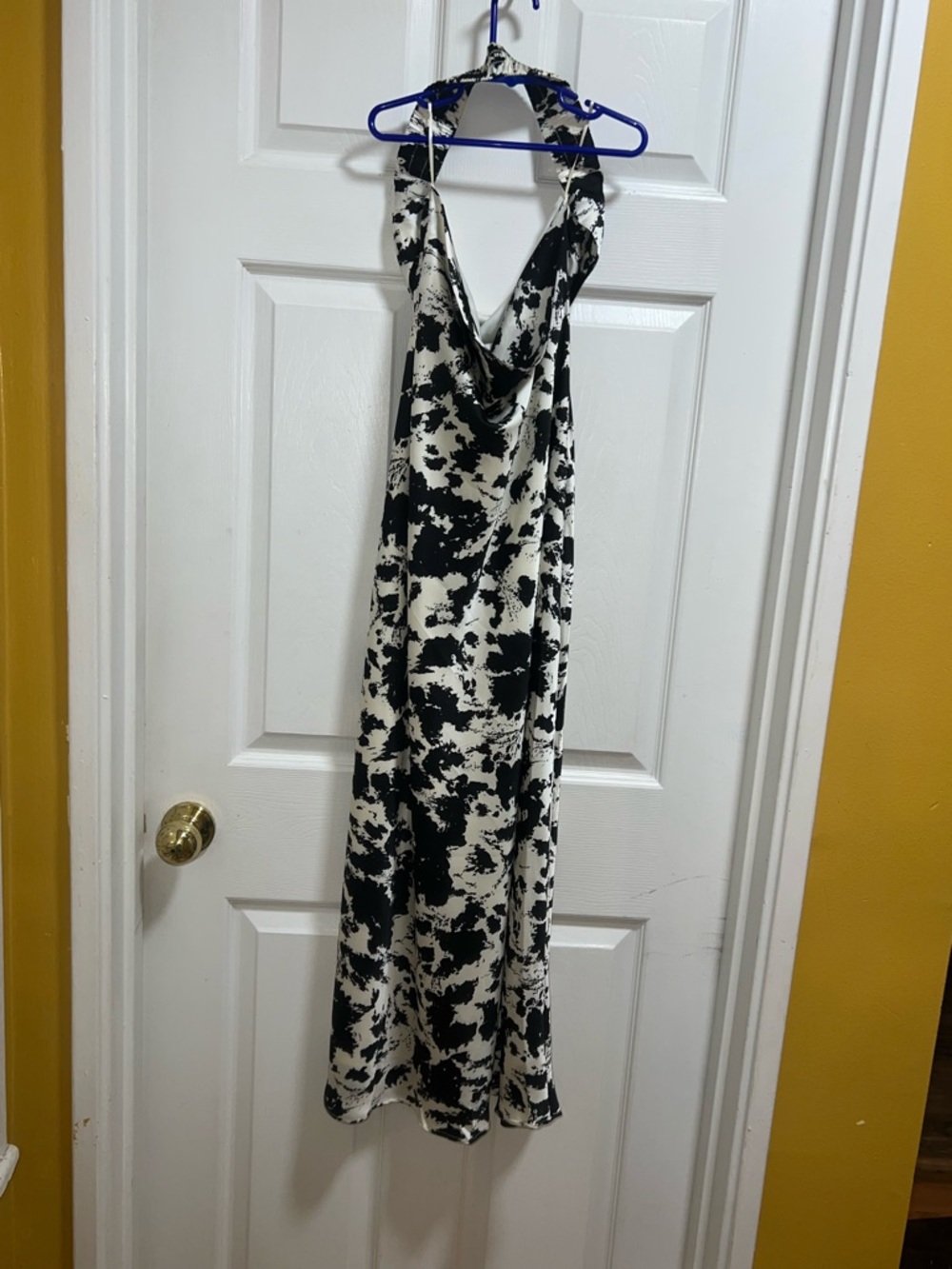 Sincerely Jules Black and White Printed Halter Maxi Dress